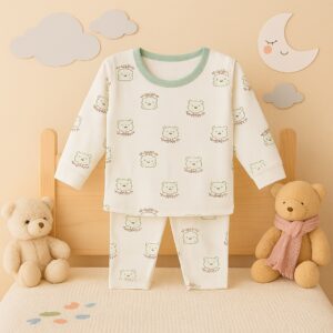 Pijama beige con osos